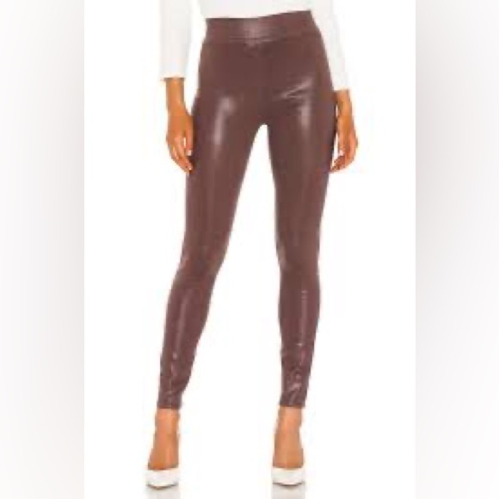 NWT, L’Agence Rochelle High Rise Coated Jean, Mahogany Color, Size M